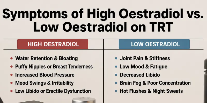 Symptoms of High Oestradiol vs. Low Oestradiol on TRT