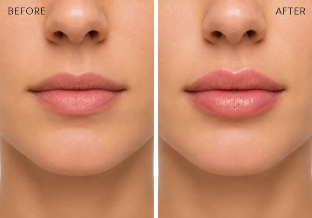 lip filler before & after treatment result