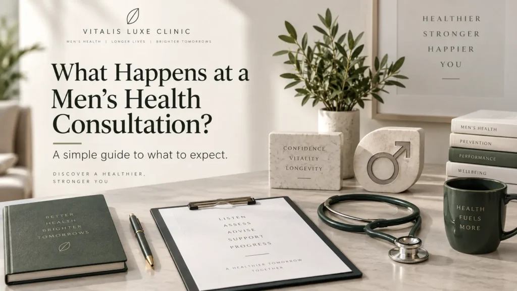What happens at a men's health consultation