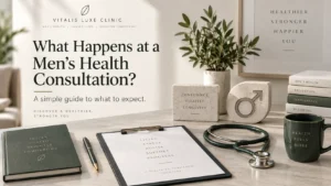 What happens at a men's health consultation